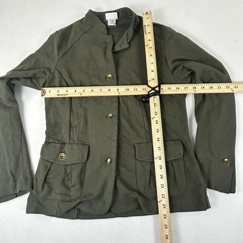 Jaclyn Smith Utility Jacket Womens Medium Olive Green Military Safari‎ Layering